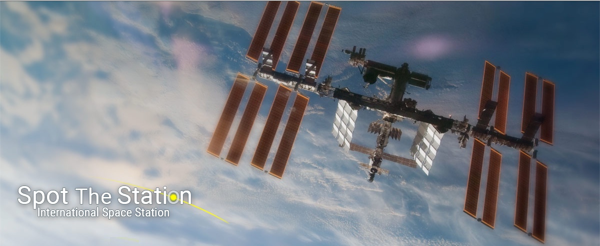 ISS and global map with cities